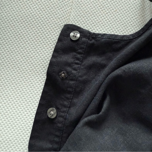 GAP Black Linen Blend Tiered Midi Dress XXS | XS Spaghetti Strap - Picture 7 of 12